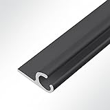 LYSEL® Kederschiene Kederleiste Kederprofil 15x30mm pulverbeschichtet 3m 45° Schwarz Ø10mm für Keder 6-9mm