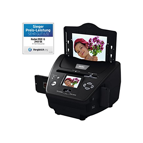 Rollei PDF-S 240 SE - Multiscanner für Fotos, Dias und Negative, sekundenschneller Scanvorgang, inkl. Bildbearbeitungssoftware - Schwarz
