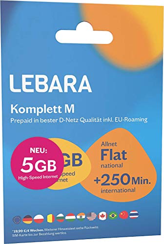 Lebara Komplett M SIM Karte 15 EUR Guthaben Allnet Prepaid NEU OVP