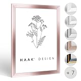 HaakDesign Bilderrahmen schmal RICO Glanz Edition 29,7 X 42 cm (DIN A3) Rosegold Rahmen für Puzzle Poster Bilder Elegant