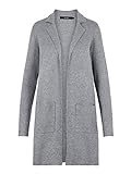 VERO MODA Damen Vmtasty Fullneedle New Coatigan Noos Mantel, Grau (Medium Grey Melange Medium Grey Melange), S EU