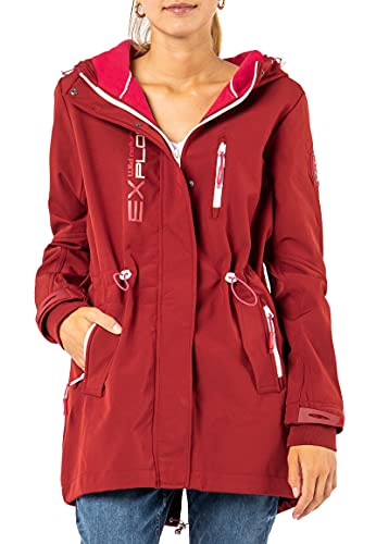 Sublevel Damen Softshell-Mantel Übergangs-Jacke mit Kapuze red L