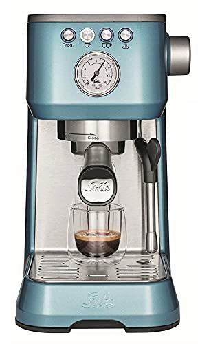 Solis Barista Perfetta Plus 1170 Kaffeemaschine Promopack - Espressomaschine mit Dampf- und Heißwasserfunktion - Siebträger Kaffeemaschine - 16 bar - 1.7L Wassertank – Blau+ Zubehör