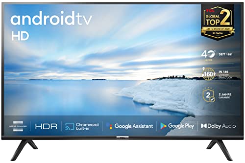 TCL 32ES561 LED Fernseher 80 cm (32 Zoll) Smart TV (HD, Triple Tuner, Android TV, Prime Video, HDR, Micro Dimming, Dolby Audio, Google Assistant) schwarz