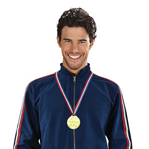 Amakando Goldmedaille Medaille Sieger Siegermedaille Gewinner Abzeichen Sportler Kostüm Zubehör Fan Emblem