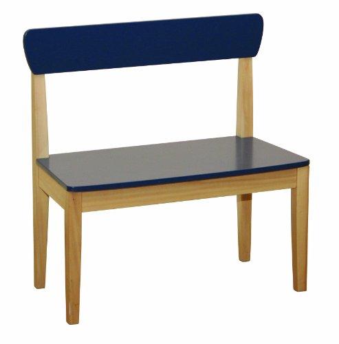 roba 50763 - Sitzbank, Massivholz, Medium Density Fibreboard lackiert, Sitzfläche und Rücken blau lackiert 59 x 56,5 x 29,5 cm, sitzhöhe 31 cm