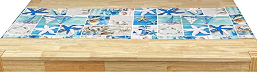 Tisch-Läufer 40 x140 cm pflegeleichte Tischdecke'Maritime Style' für Küche, Garten, Balkon und Co.