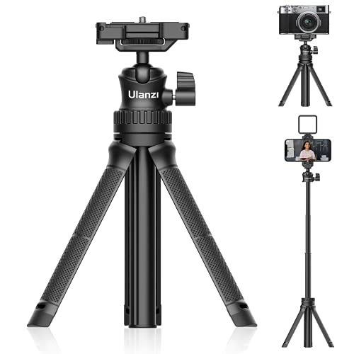 Ulanzi Mini Handy Stativ, Selfie Stick Stativ mit Handy Halterung, Kamera Stativ mit 360° Kugelkopf, Dreibein Stativ für Smartphone Kamera DSLR Vlogging