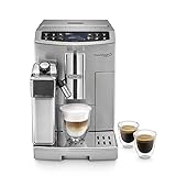 De'Longhi PrimaDonna S Evo ECAM 510.55.M Kaffeevollautomat mit Milchsystem, Cappuccino und Espresso auf Knopfdruck, 2,8 Zoll Touchscreen Display und App-Steuerung, Edelstahlgehäuse, Silber