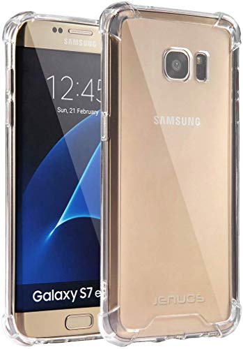 Samsung Galaxy S7 Edge Hülle, Jenuos Handyhülle Transparent Silikon Durchsichtig Bumper Schutzhülle Crystal Clear TPU Case Cover für Samsung Galaxy S7E 5.5' - Transparent (S7E-TPU-CL)