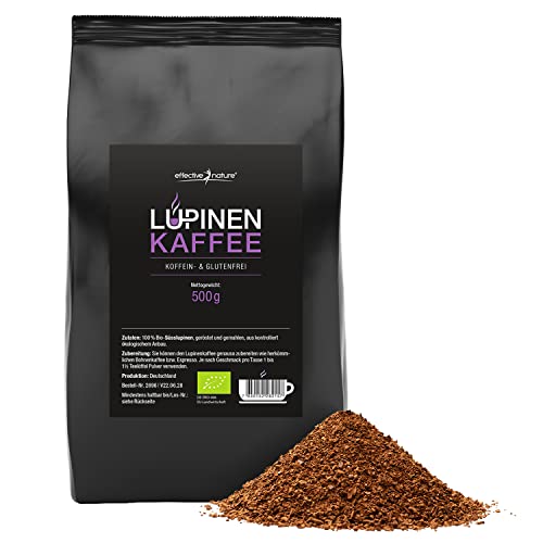 effective nature Lupinenkaffee - 500 g Pulver - Der ideale Kaffeeersatz - Koffein- und Glutenfrei - Aus kontrolliert biologischem Anbau - In Deutschland hergestellt - Vollmundiger aromatischer Geschmack