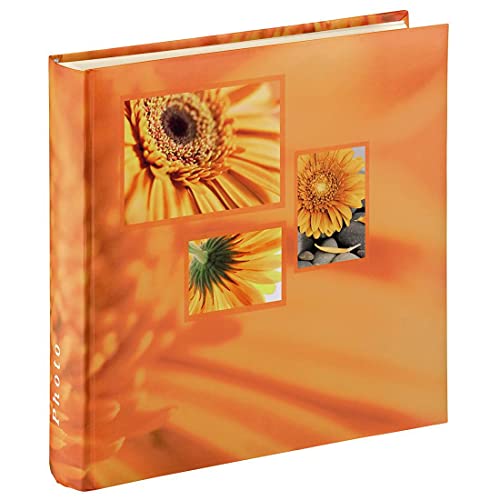 Hama Jumbo Fotoalbum Singo (Fotobuch 30x30 cm, Album mit 100 weißen Seiten, Photoalbum zum Einkleben und zum Selbstgestalten) orange