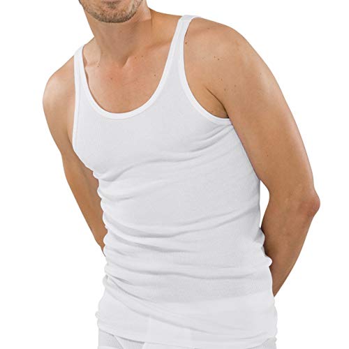 Schiesser Herren Achsel-Shirt doppelripp 2er Pack, Farbe:Weiß (100);Größe:4/S
