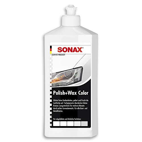 SONAX Polish+Wax Color weiß (500 ml) Politur mit weißen Farbpigmenten und Wachsanteilen | Art-Nr. 02960000