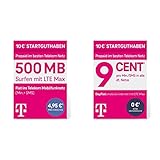 Telekom MagentaMobil Prepaid S SIM-Karte ohne Vertragsbindung & MagentaMobil Prepaid Basic SIM-Karte ohne Vertragsbindung I 9 Ct pro Min und SMS in alle dt. Netze, EU-Roaming