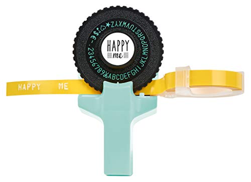 Happy me Label Maker | Etikettenprägegerät im Happy me Design | Mit 2 Kleberollen in pink und gelb