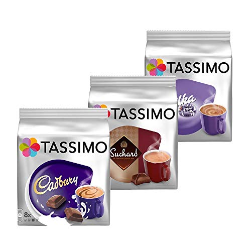 TASSIMO Hot Chocolate Pack - MILKA, CADBURY, SUCHARD 32 T-DISCS
