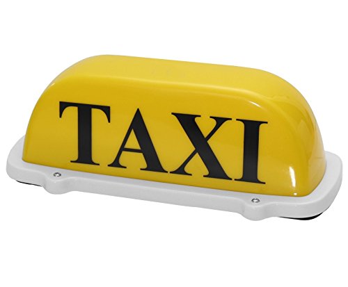 Edelstahlmarkenshop Taxischild Dachzeichen Dachschild Taxi Gelb Lampe Licht Beleuchtung 12V