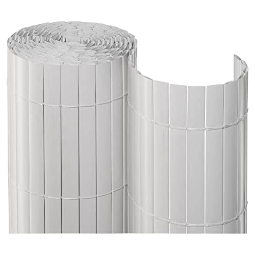 NOOR Sichtschutzmatte PVC 1,2 x 3m Weiß I Wasserdichter Sichtschutz aus Kunststoff für Gärten I UV-beständige Zaunmatte für Tennisplätze und Balkone