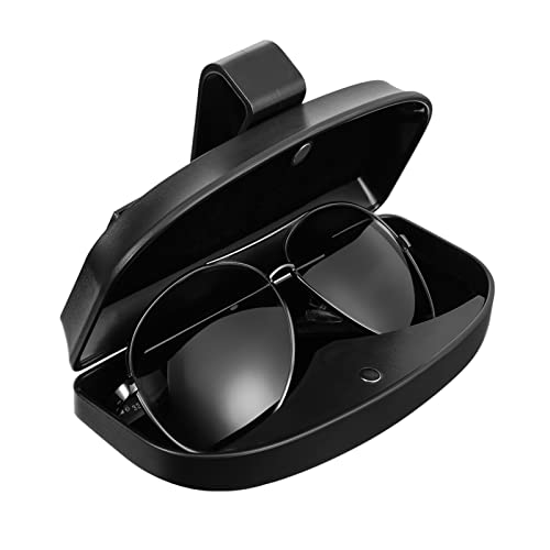 2 Packungen Auto Brillenhalter Sonnenblende Brillenetui, Universal Automotive ABS Brillenhalter Schutzbox Clip Brillen Hartschalen-Aufbewahrungsorganisator mit Magnetverschluss, 2 Kreditkartenschlitze