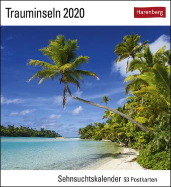 Trauminseln Sehnsuchtskalender - Kalender 2020 - Harenberg-Verlag - Postkartenkalender mit 53 heraustrennbaren Postkarten - 16 cm x 17,5 cm