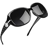 Joopin Sonnenbrille Damen Polarisiert und Klassische Schwarze Damen Sonnenbrille Groß Retro Sonnenbrille Elegant 2024 Übergroß UV400 mit XL Großer Rahmen (Voll Schwarz)