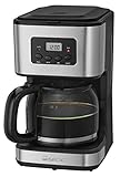 Clatronic KA 3642 Kaffeefiltermaschine für 12-14 Tassen 1,5 L, Edelstahlfront,Timer, Inox schwarz