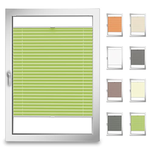 StoffTex Plissee Faltrollo für Fenster nach Maß ohne Bohren Jalousie Rollo Farben (Höhe 131-230 cm)