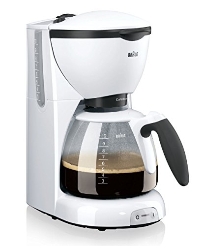Braun CaféHouse PurAroma Kaffeemaschine KF 520/1 – Filterkaffeemaschine mit Glaskanne für 10 Tassen Kaffee, Kaffeezubereiter für einzigartiges Aroma, 1100 Watt, weiß