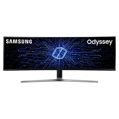 Samsung Odyssey Ultra Wide Curved Gaming Monitor C49HG90, 49 Zoll, VA-Panel, QLED, Bildwiederholrate 144 Hz, Reaktionszeit 1 ms, schwarz
