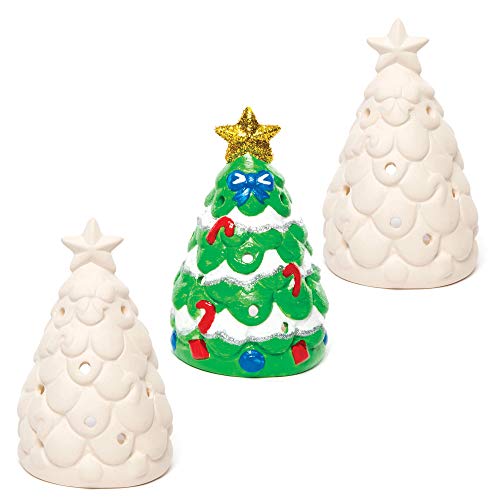 Baker Ross Teelichthalter, Weihnachtsbaum, Keramik, 3 Stück