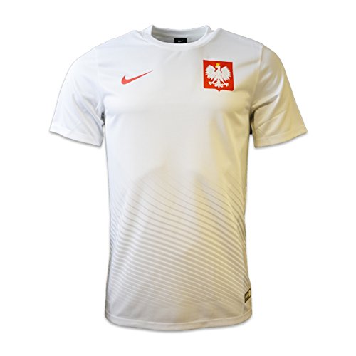 Nike Herren Poland M Home/Away Supporters Tee Kurzärmeliges Polen Fußballtrikot, weiß/Sport rot, M