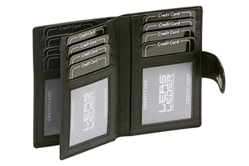 LEAS Kreditkartenmappe mit RFID Schutz Echt-Leder, schwarz Card-Collection