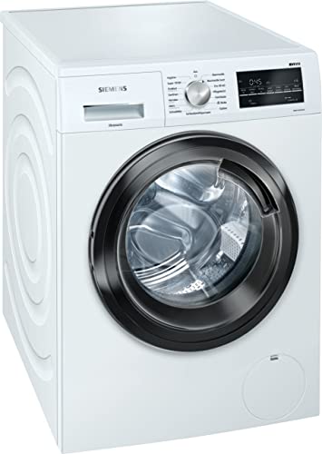 Siemens WM14G400 iQ500 Waschmaschine / 8kg / C / 1400 U/min / Outdoor Programm / varioSpeed Funktion / Nachlegefunktion / aquaStop, Weiß/Schwarz
