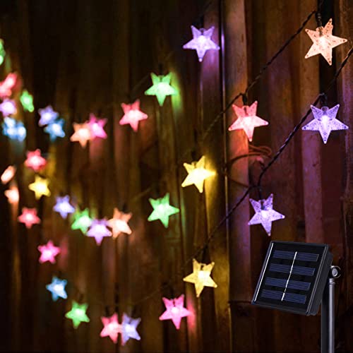NLNEY Lichterkette Außen Solar 120 Led, 15M Solarlichterkette Sterne Wetterfest 8 Modi Lichterketten Solarlampen für Innen Outdoor Weihnachtsdeko, Garten, Balkon, Terrasse Deko (Bunt)