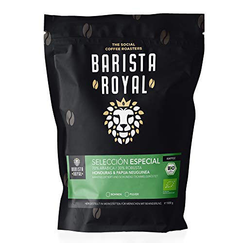 BARISTA ROYAL Bio Kaffeebohnen 500g 'Seleccion Especial' | Frische Kaffeebohnen direkt gehandelt | 70% Arabica, 30% Robusta Kaffee ganze Bohnen | Ideal für Vollautomat und Filtermaschine