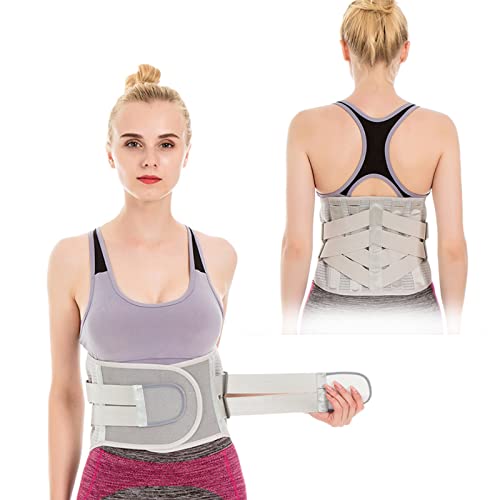 AirRKiSY Rückenbandage mit Stützstreben und Verstellbare Zuggurte，Lendenwirbelbandage für die Rückenmuskulatur und zur Haltungskorrektur Damen und Herren,Unterstützend,Entlastet bei Schmerzen(L)