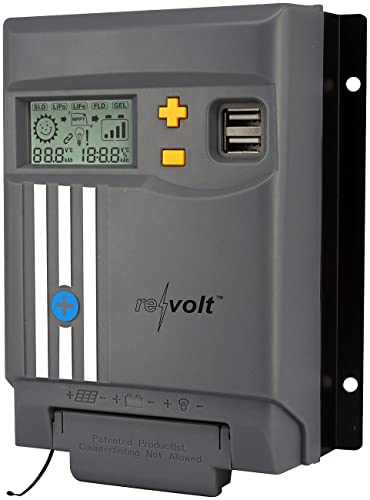 reVolt Solar Laderegler: MPPT-Solarladeregler für 12/24-V-Batterie, mit 40 A, Display, USB-Port (MPPT Solarregler)