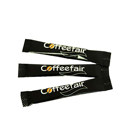 Coffeefair Zuckersticks Schwarz 1000 x 4g Zucker, weißer Portionszucker, Feinzucker portioniert, ideal für die Gastronomie oder das Büro