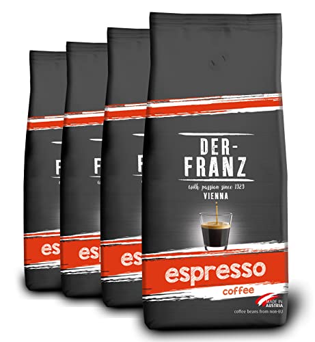DER-FRANZ Espresso Kaffee, Ganze Bohne, 1000 g (4er-Pack)