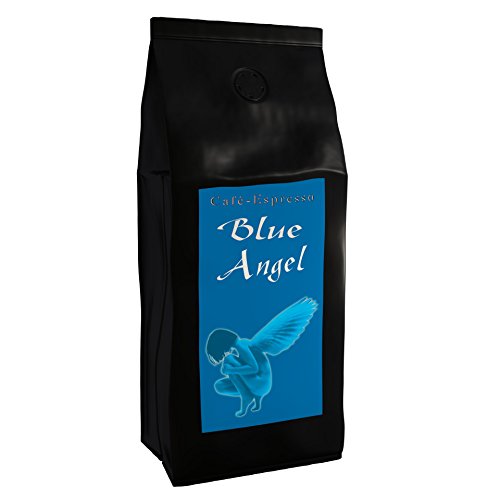 Kaffee Espresso Blue Angel - Der wohl leckerste Kaffee der Welt echte Rarität (Ganze Bohnen,500 g) – Säurearm - schonend + frisch Geröstet - Houseblend u.a. Jamaica Blue + Hawaii Kona