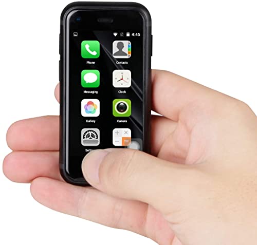 Superkleines Mini-Smartphone 3G Dual-SIM-Handy 1 GB RAM 8 GB ROM 5,0 MP Quad Core Dual-Standby entsperrt Kindertelefon Taschenhandy（Schwarz）