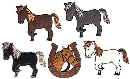 i-Patch - Patches - 0160 - Pferd - Pony - Einhorn - Fohlen - Pferdekopf - Pferde - Hufeisen - Reiten - Applikation - Aufbügler - Aufnäher - Sticker - zum aufbügeln - Flicken - Bügelbild - Badges