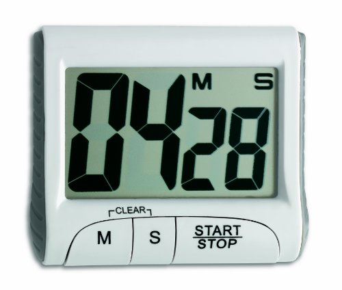TFA Dostmann Digitaler Timer, 38.2021, Stoppuhr, klein und handlich, elektronisch, weiß