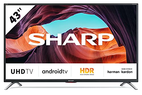 SHARP 43BL6EA Android TV 109 cm (43 Zoll) 4K Ultra HD LED Fernseher (Smart TV, Harman Kardon, Google Assistant) Energieklasse g, schwarz