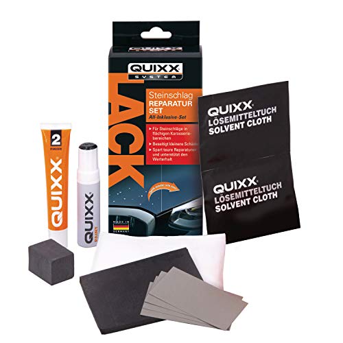 QUIXX 20784 Lack Steinschlag Reparatur Set | Farbe schwarz | Auto Lack | Steinschläge selber reparieren | Nachlackierung Motorhaube