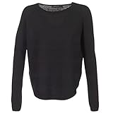 ONLY Damen Dünner Strick Pullover | Langarm Rundhals Knitted Sweater | Basic Stretch Jumper ONLCAVIAR, Farben:Schwarz, Größe:M