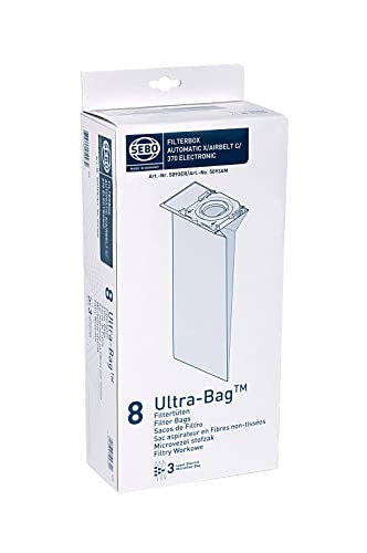 Sebo 5093ER Filterbox für Sebo Automatic X/ XP, Airbelt C, 370, G / 3-lagig mit Hygienedeckel/ 8 Ultra Bags, Weiß