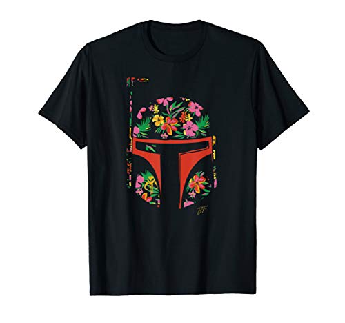Star Wars Boba Fett Tropical Floral Print T-Shirt