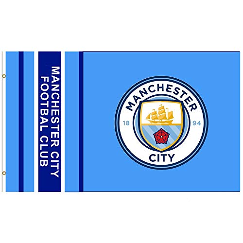 MCFC Offizielles Riesenflagge mit Manchester City Wappen (152 x 91 cm, 100 % Polyester)
